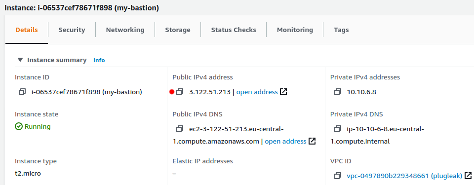 EC2 Bastion Public IP